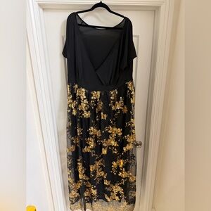 Black and Gold Maxi Dress